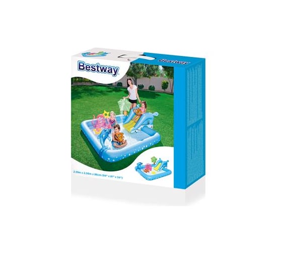 Игровой бассейн с брызгалкой и принадлежностями для игр Bestway Аквариум, 239х206х86 см, 308 л, 53052 BW 004858