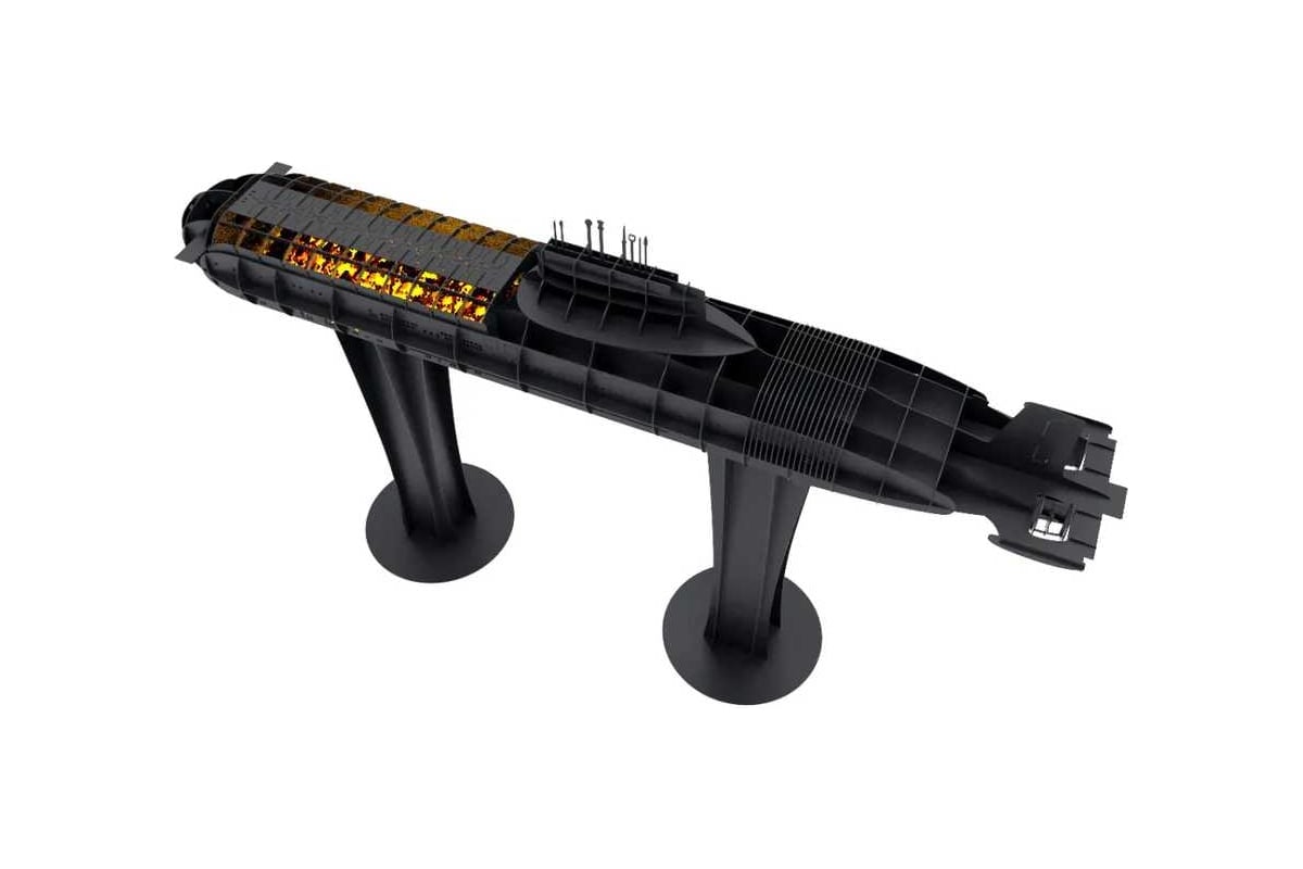 Мангал Резка Металла подводная лодка, Акула, 2 метра 301 для мяса и ...