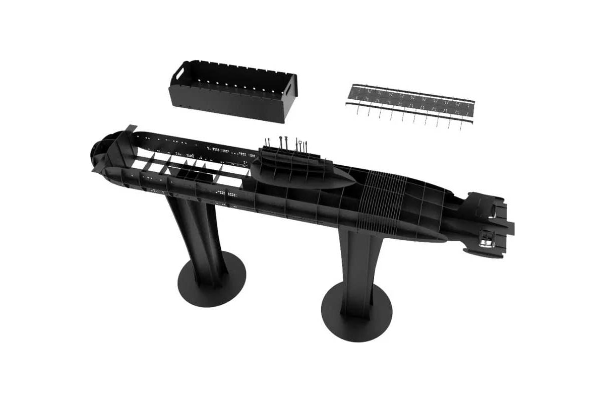 Мангал Резка Металла подводная лодка, Акула, 2 метра 301 для мяса и ...