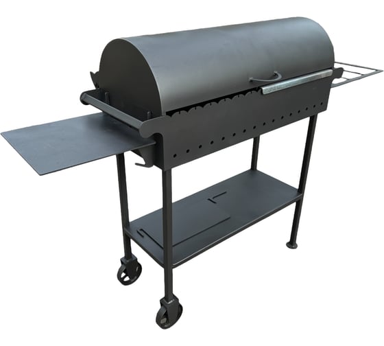 Мангал Резка Металла с крышкой BBQ и полочкой, сварной, толщина 4 мм 121-3