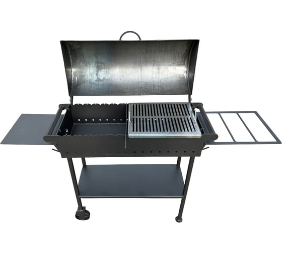 Мангал Резка Металла с крышкой BBQ и полочкой, сварной, толщина 4 мм 121-3