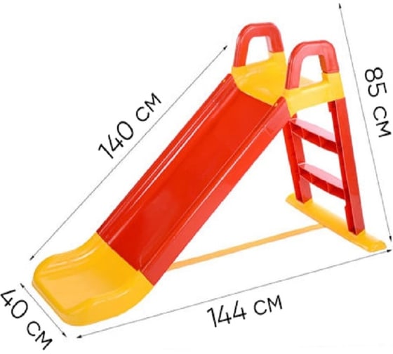 Горка для катания детей Doloni желто-красный 0140/02, KG014400/02