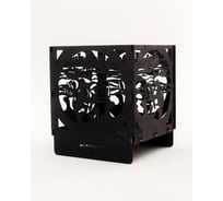 Костровая чаша НАЮ квадратная Рыбалка 48,5x48,5x55 см, сталь 3 мм КЧЧ-Рыбалка