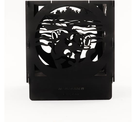 Костровая чаша НАЮ квадратная Рыбалка 48,5x48,5x55 см, сталь 3 мм КЧЧ-Рыбалка