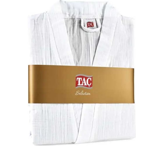 Муслиновый халат TAC 135 г/м2, размер S, WHITE, белый 1450-67251