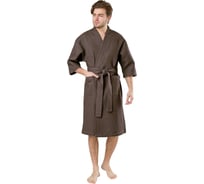 Мужской вафельный халат Вотекс Кимоно, размер 48-50, коричневый 969 0840-15454001-50170