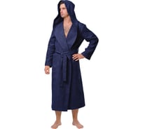 Мужской халат Вотекс Дубки Капюшон, размер 48-50, синий 591 ДКапМ 591/02