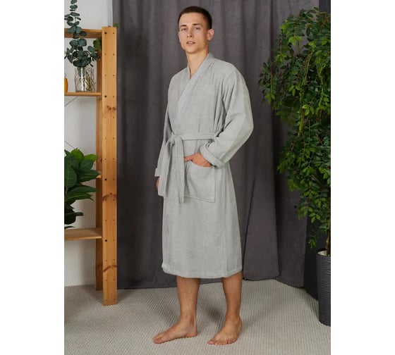 Махровый халат TAC размер XXL, серый, 320 г/м2 531-327