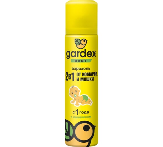 Аэрозоль от комаров и мошки для детей с 1 года Gardex Baby, 80 мл 32733