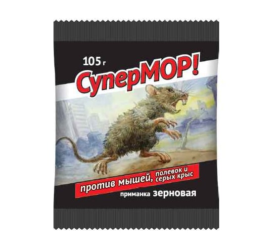 Зерновая приманка от мышей и крыс Супермор 105 г 4607043206893