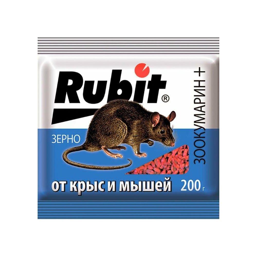 Защита от грызунов Rubit зоокумарин+ зерно, 200 г 24983