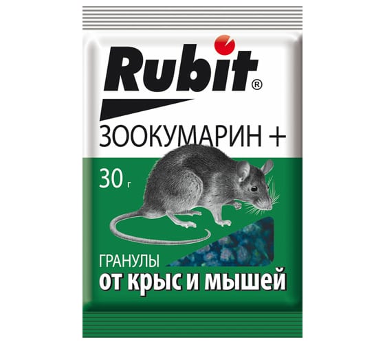 Гранулы от грызунов Rubit зоокумарин+ 30 г 22581