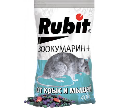 Зерновая смесь от грызунов Rubit зоокумарин+ 400 г 62453