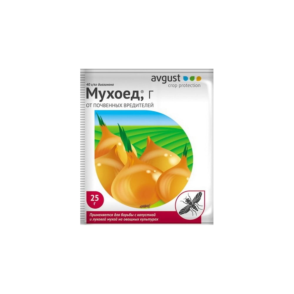 Гранулы от луковой мухи Avgust Мухоед, Г, 25 г A00060.3 - выгодная цена,  отзывы, характеристики, фото - купить в Москве и РФ