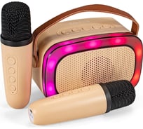 Караоке-система ExeGate Bro 330 BT-колонка с двумя беспроводными микрофонами и RGB подсветкой, 8Вт, 80-15000Гц, Bluetooth, Li-Ion, 1200mAh, с поддержкой USB и TF 294943