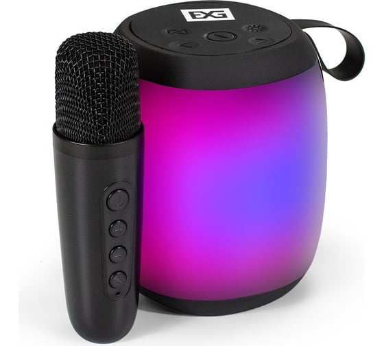 Караоке-система Bro 310 BT-колонка с беспроводным микрофоном и RGB подсветкой, 10Вт, 80-15000Гц, Bluetooth, Li-Ion, 1200mAh, FM 87.5MHz-108MHz, с поддерж ExeGate 294944