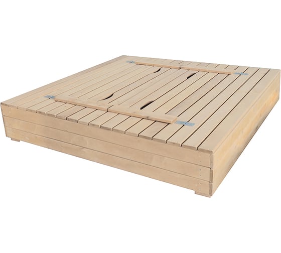 Песочница с крышкой-скамейкой National Tree Company неокрашенная, 100х100 см 414803