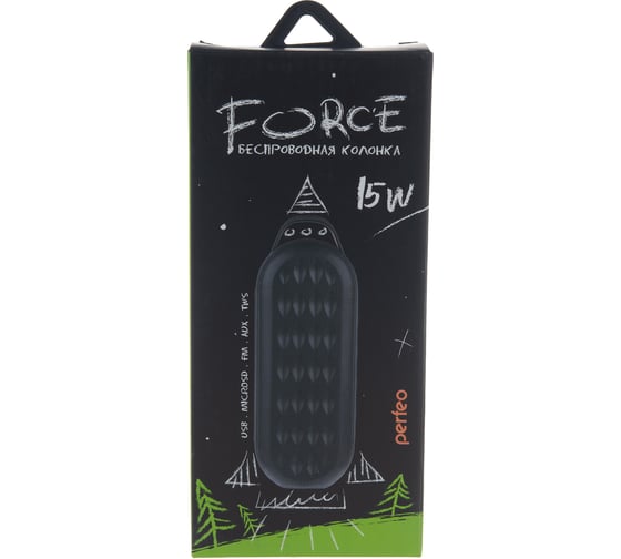 Bluetooth-колонка Perfeo FORCE, черный/зеленый, 30013688