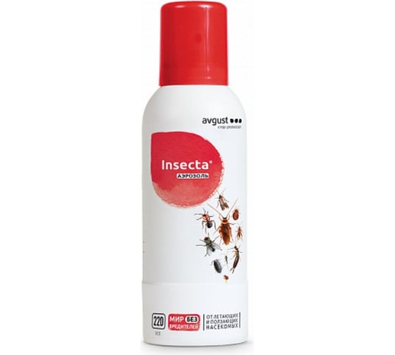 Уничтожитель насекомых Avgust Insecta аэрозоль, 220 мл 96005372