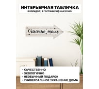 Интерьерная табличка указатель Симфония Счастье там 10x25 см 3-096