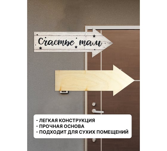 Интерьерная табличка указатель Симфония Счастье там 10x25 см 3-096