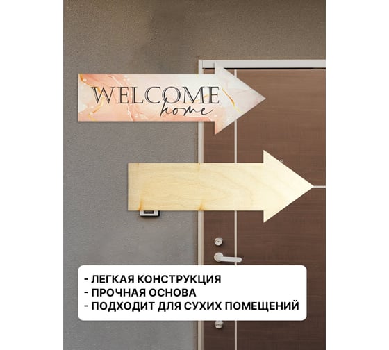 Интерьерная табличка указатель Симфония Welcome home 10x25 см 3-095