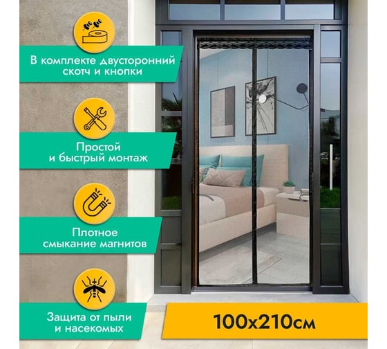 Противомоскитная сетка Rosenberg 100x210 см R-400035