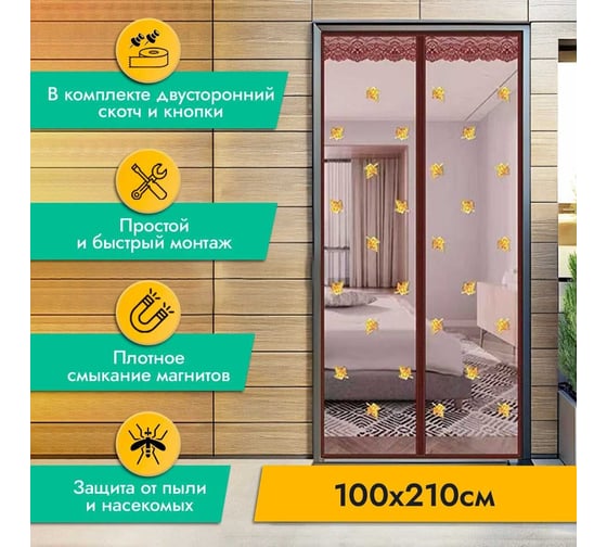 Противомоскитная сетка Rosenberg 100x210 см R-400033