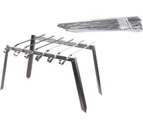 Подставка под шампура + 6 шампуров PERFECTO LINEA в пленке, 400x250 мм, толщина 0.7 мм, шампур 370x10 мм 47-750865