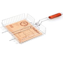 Решетка-гриль PERFECTO LINEA 320x250 мм, нержавеющая сталь, деревянная ручка 47-001010