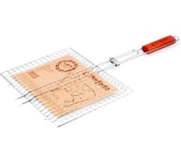 Решетка-гриль PERFECTO LINEA 340x260 мм, нержавеющая сталь, деревянная ручка 47-001225