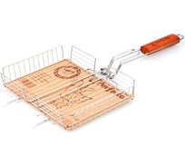 Решетка-гриль PERFECTO LINEA 280x220 мм, нержавеющая сталь, деревянная ручка 47-001107