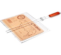 Решетка-гриль PERFECTO LINEA 400x300 мм, нержавеющая сталь, деревянная ручка 47-001227