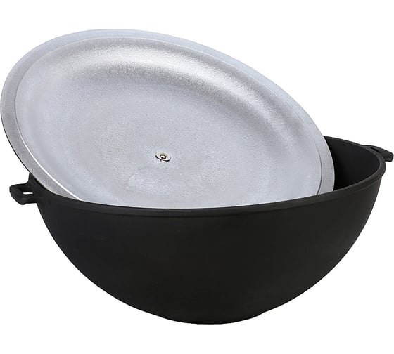 Чугунный узбекский казан Maysternya WOK 8 л, с крышкой-сковородой 29353
