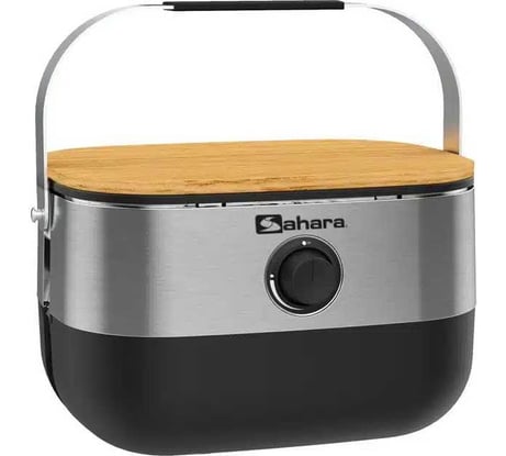 Портативный газовый мини гриль-барбекю Sahara "Stainless Steel с плечевым ремнем для переноски Mini BBQ -Stainless Steel 5391535340194