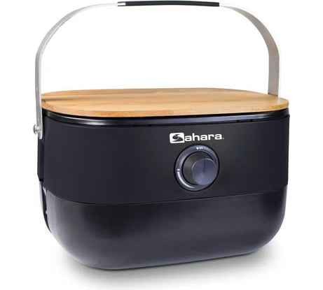 Портативный газовый мини гриль-барбекю Sahara Black с плечевым ремнем для переноски Mini BBQ -Black 5391535340590