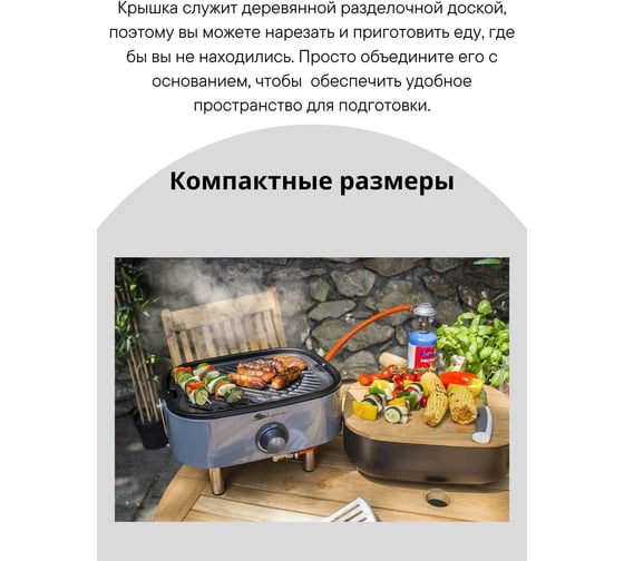 Портативный газовый мини гриль-барбекю Sahara Black с плечевым ремнем для переноски Mini BBQ -Black 5391535340590