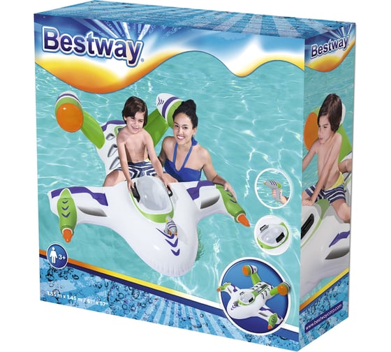 Надувная игрушка-наездник с брызгалкой Bestway Самолёт, 155х145см, от 3 лет 41094 BW 006108