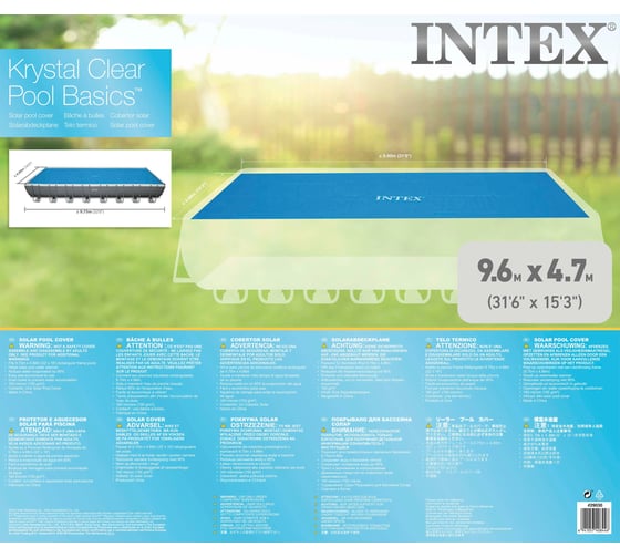 Солнечное покрывало для бассейна Intex Rectangular Frame 975x488 см 29030