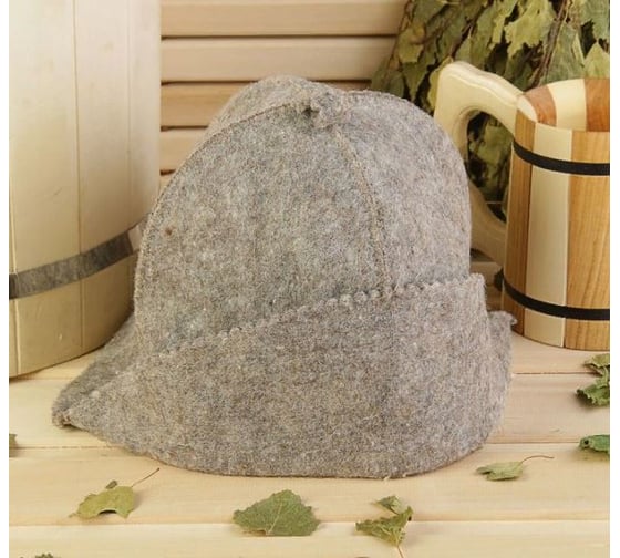 Колпак-шапка для бани Добропаровъ Банщик, серая 1088546 1