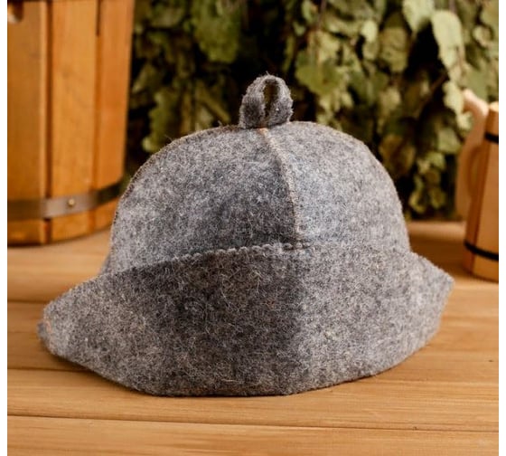Колпак-шапка для бани Добропаровъ Банщик, серая 1088546