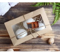 Набор из 3 бурлящих шариков Добропаровъ пихта, апельсин, эвкалипт с наполнителем в коробке 4162177