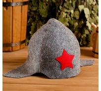 Колпак-шапка для бани Добропаровъ Будёновка серая 1088557