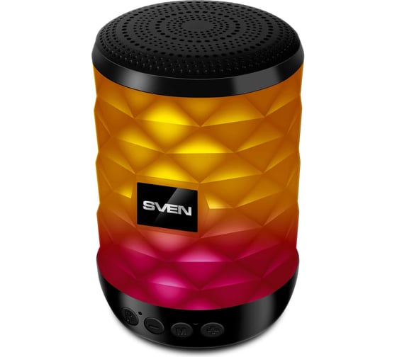 Акустическая система SVEN 1.0 PS-55, черный, мощность 5 Вт (RMS), TWS, Bluetooth, FM, USB, microSD, встроенный аккумулятор SV-021146