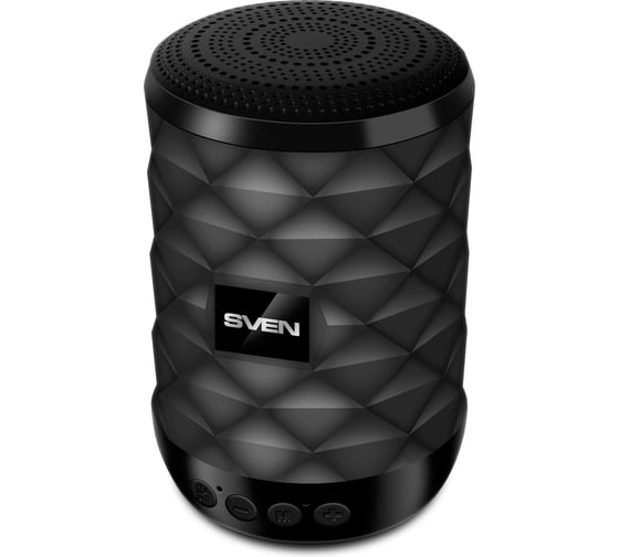 Акустическая система SVEN 1.0 PS-55, черный, мощность 5 Вт (RMS), TWS, Bluetooth, FM, USB, microSD, встроенный аккумулятор SV-021146