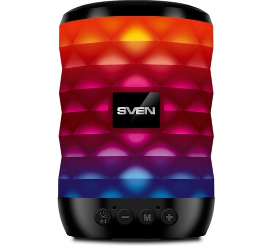 Акустическая система SVEN 1.0 PS-55, черный, мощность 5 Вт (RMS), TWS, Bluetooth, FM, USB, microSD, встроенный аккумулятор SV-021146