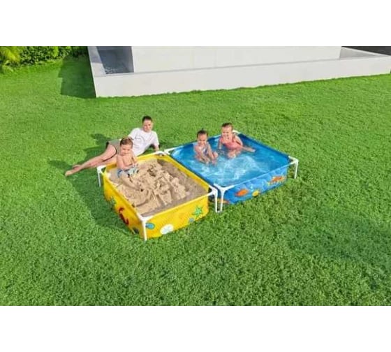 Каркасный бассейн Bestway My First Pool с песочницей 213x122x30.5 см, 365 л+200 л, от 2 лет 561CF BW