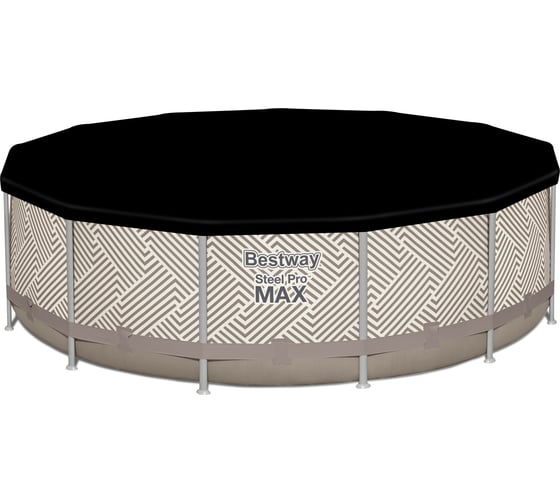 Каркасный бассейн Bestway Steel Pro Max 396x107см, 11133 л, фильтр-насос, 2006 л\ч, лестница, тент, навес 561FY BW