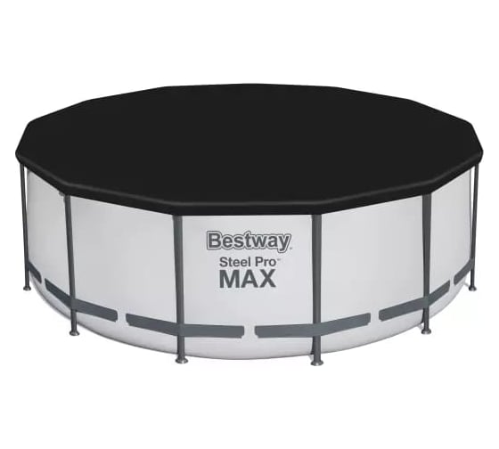 Каркасный бассейн Bestway Steel Pro Max 396x122см, 12690л, фильтр - насос 3028л/ч, лестница, тент 5618W BW
