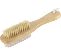 Щетка деревянная Банная линия двусторонняя с пемзой, 18x3,5 см, 11-945